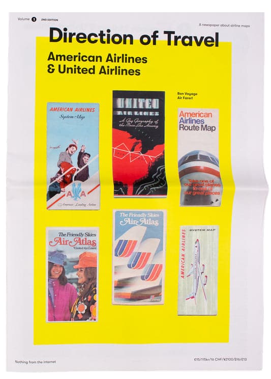 Picture of an issue of Direction of Travel, focussing on American Airlines and United Airlines.